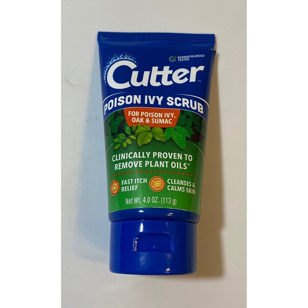 Cutter Poison Ivy Scrub 4oz Fast Itch Relief Removes‎ Plant Oils Oak Sumac New